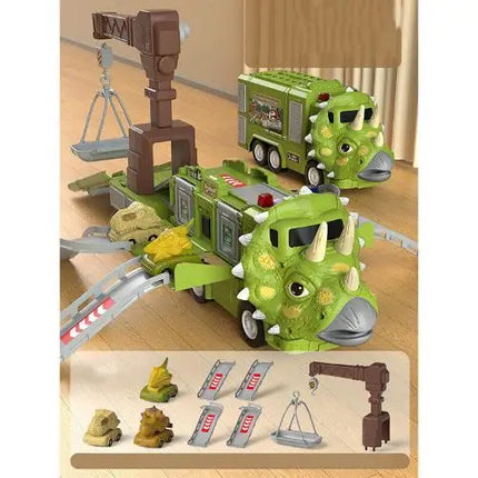 Dinosaur Adventure Toy – Realistic T-Rex & Triceratops Figures with Light and Sound Effects