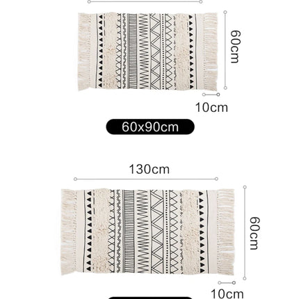 Soft Cotton-Linen Boho Rug with 3D Tufting, Fringe Detailing and Warm Textured Design