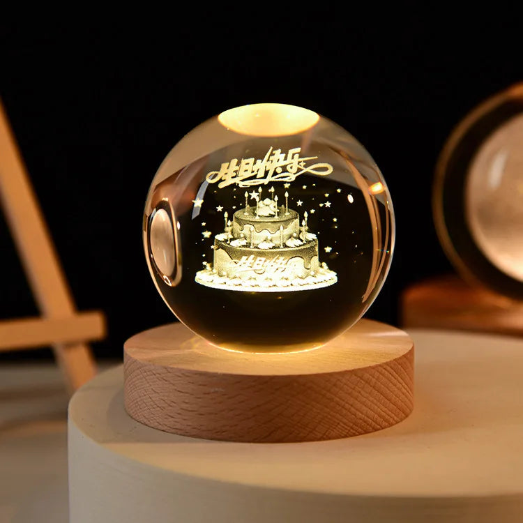 MagicGlow – USB Natbordslampe Kugle med Blødt Stemningslys