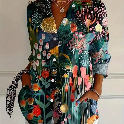 Women’s Printed Blouse | Vibrant Colors, Flattering Comfortable Fit