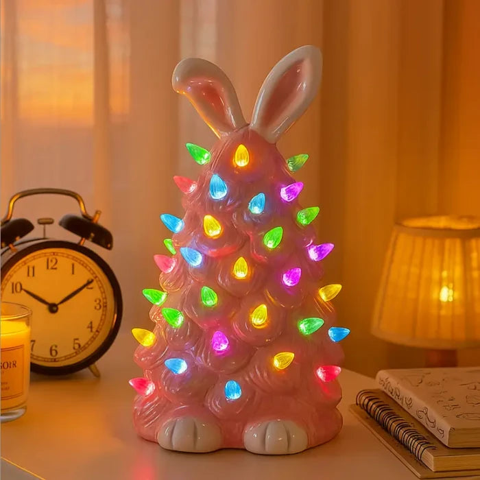 Pink Bunny Lamp – Soft Pink Rabbit Figure That Glows in Rainbow Colors