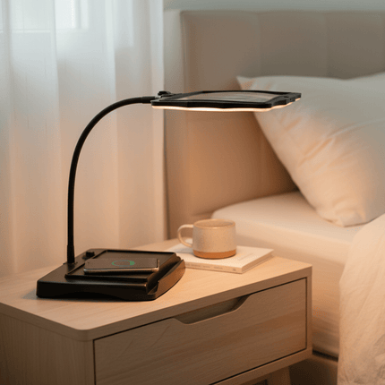 LED Magnifying Floor Lamp – 3X Large Lens, Flexible Gooseneck & Hands-Free Light