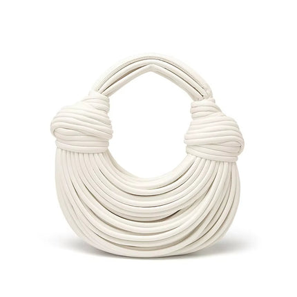 Sculptural Handbag in Premium Vegan Leather with Detachable Strap - Metallic Finish 11