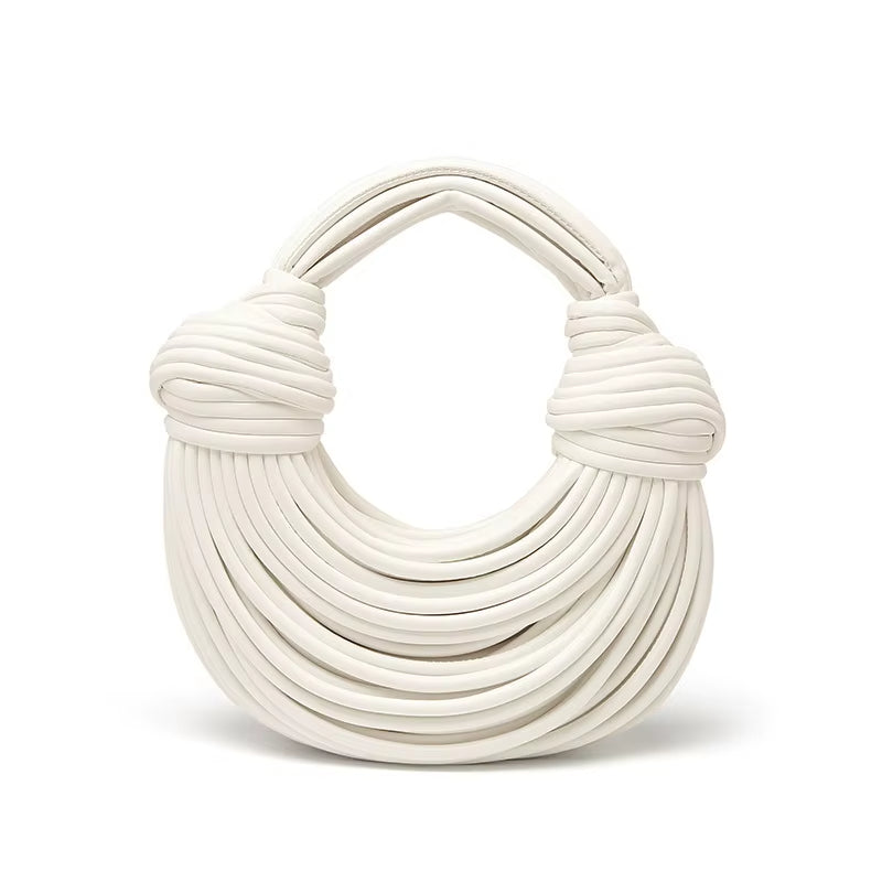Sculptural Handbag in Premium Vegan Leather with Detachable Strap - Metallic Finish 11