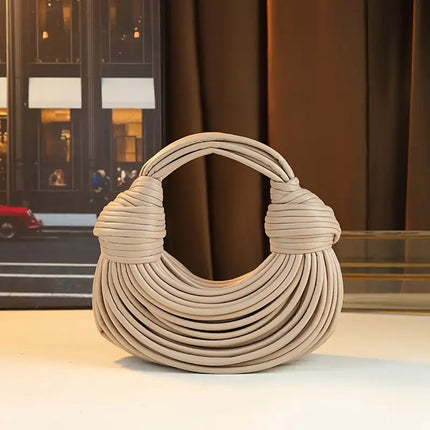 Sculptural Handbag in Premium Vegan Leather with Detachable Strap - Metallic Finish 7