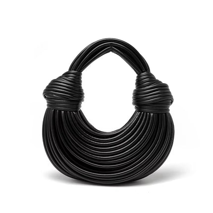 Sculptural Handbag in Premium Vegan Leather with Detachable Strap - Metallic Finish 9