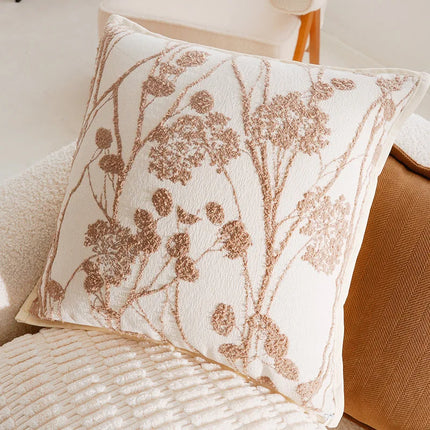Brown Cushion Cover with Moroccan Tufting, Fringe Detailing and Modern Boho Style Comfort
