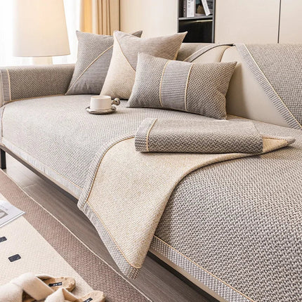 Sofa Cover – Breathable Cotton-Linen Blend, Non-Slip Backing & Modular Fit