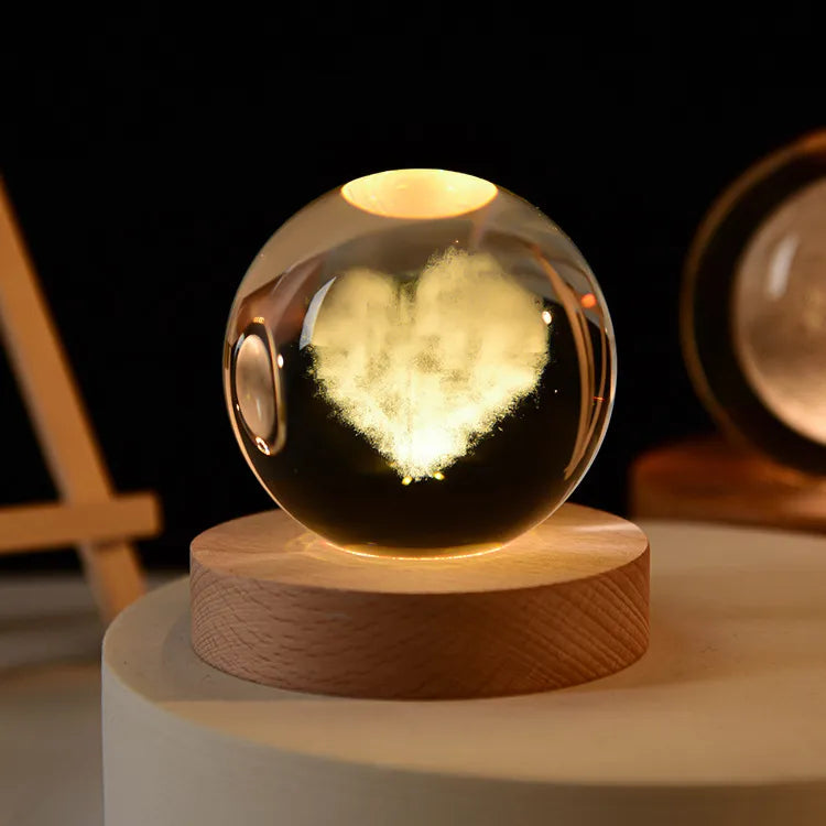 MagicGlow – USB Natbordslampe Kugle med Blødt Stemningslys