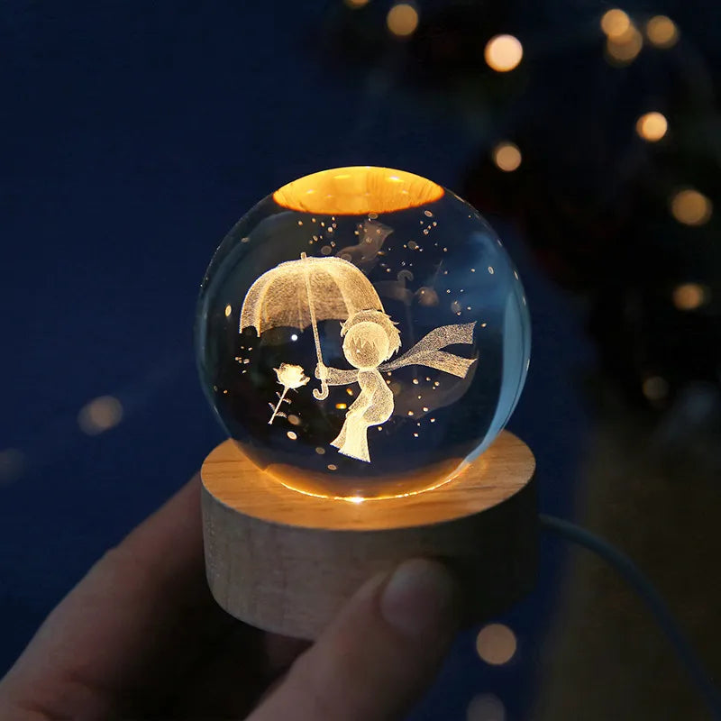 MagicGlow – USB Natbordslampe Kugle med Blødt Stemningslys