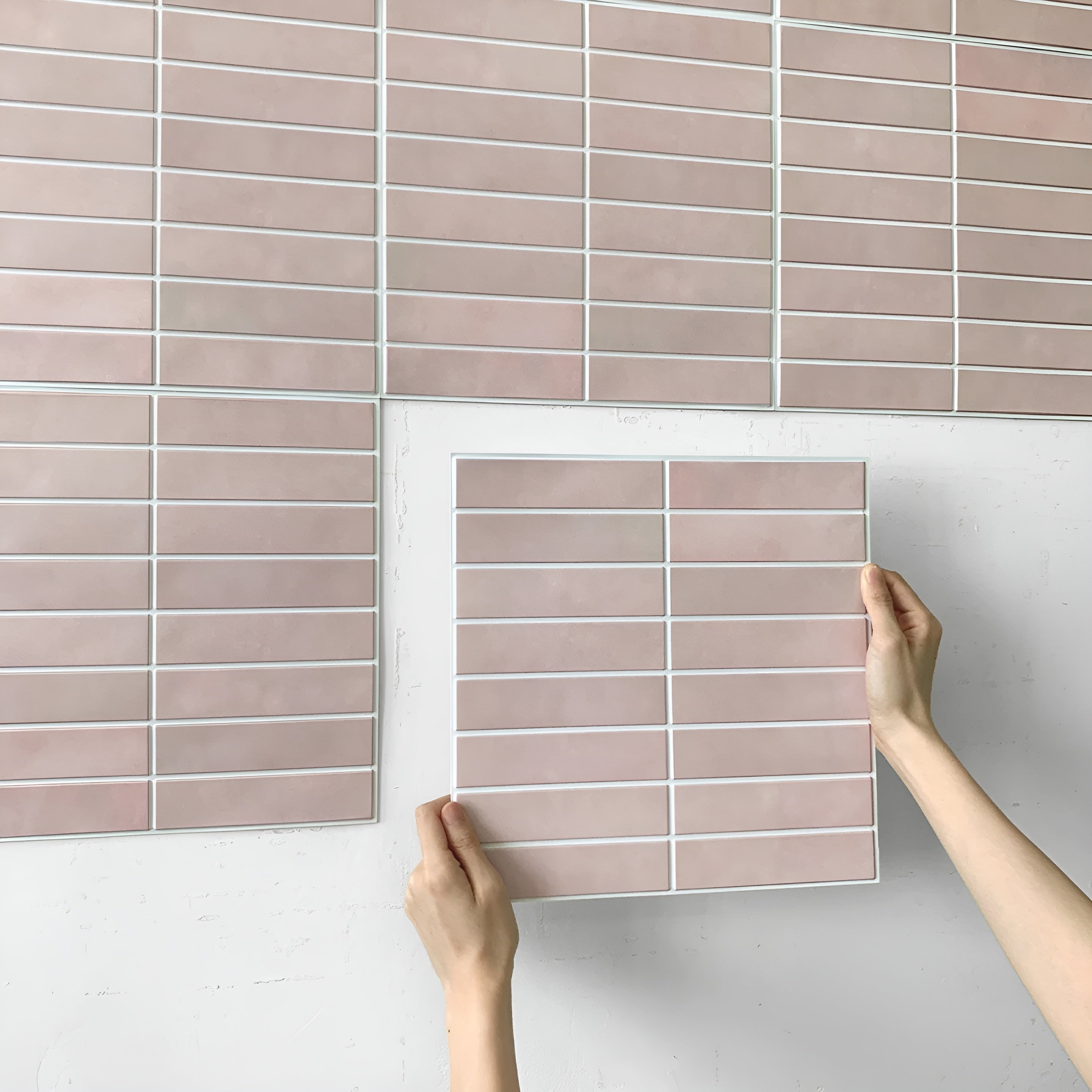 Self-Adhesive Bathroom Wall Panels - 3D Ceramic-Look, Waterproof, Easy Install, 30x30 cm, 10 Panels 6