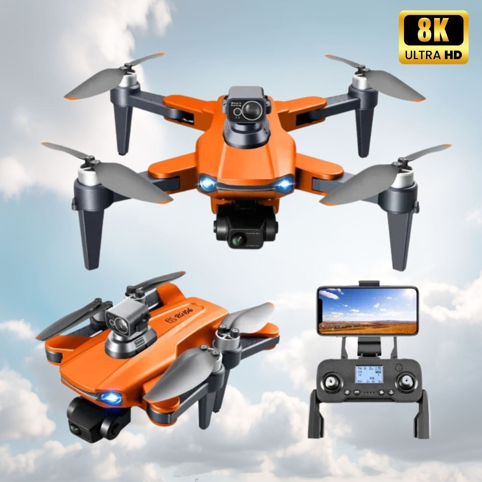 Drone RG109 PRO 8K à double caméra avec stabilisateur 3 axes pour filmage aérien professionnel