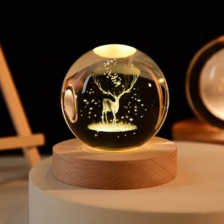 MagicGlow – USB Natbordslampe Kugle med Blødt Stemningslys