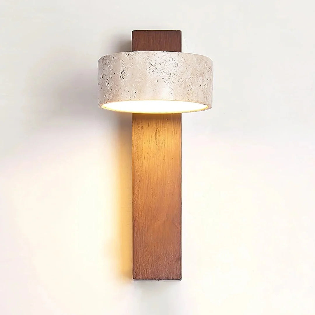 Shawna Wabi Sabi Natural Stone Travertine LED Wall Sconce 0
