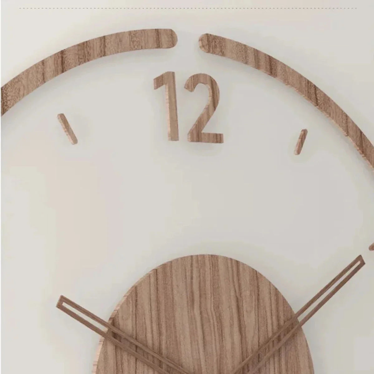 Skandinavische Wanduhr 30 cm aus Buchenholz und Glas, geräuschloses Quarzwerk 5