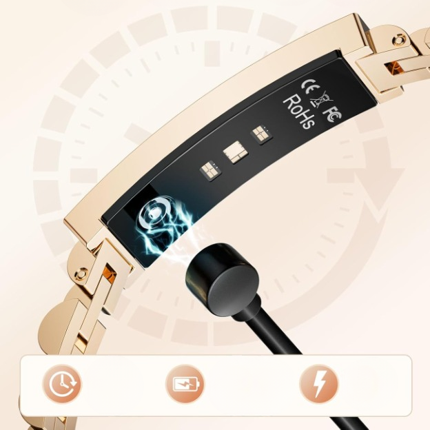 Smartes Edelstahl-Kettenarmband mit Fitness-Tracker und diskretem LED-Statuslicht 5