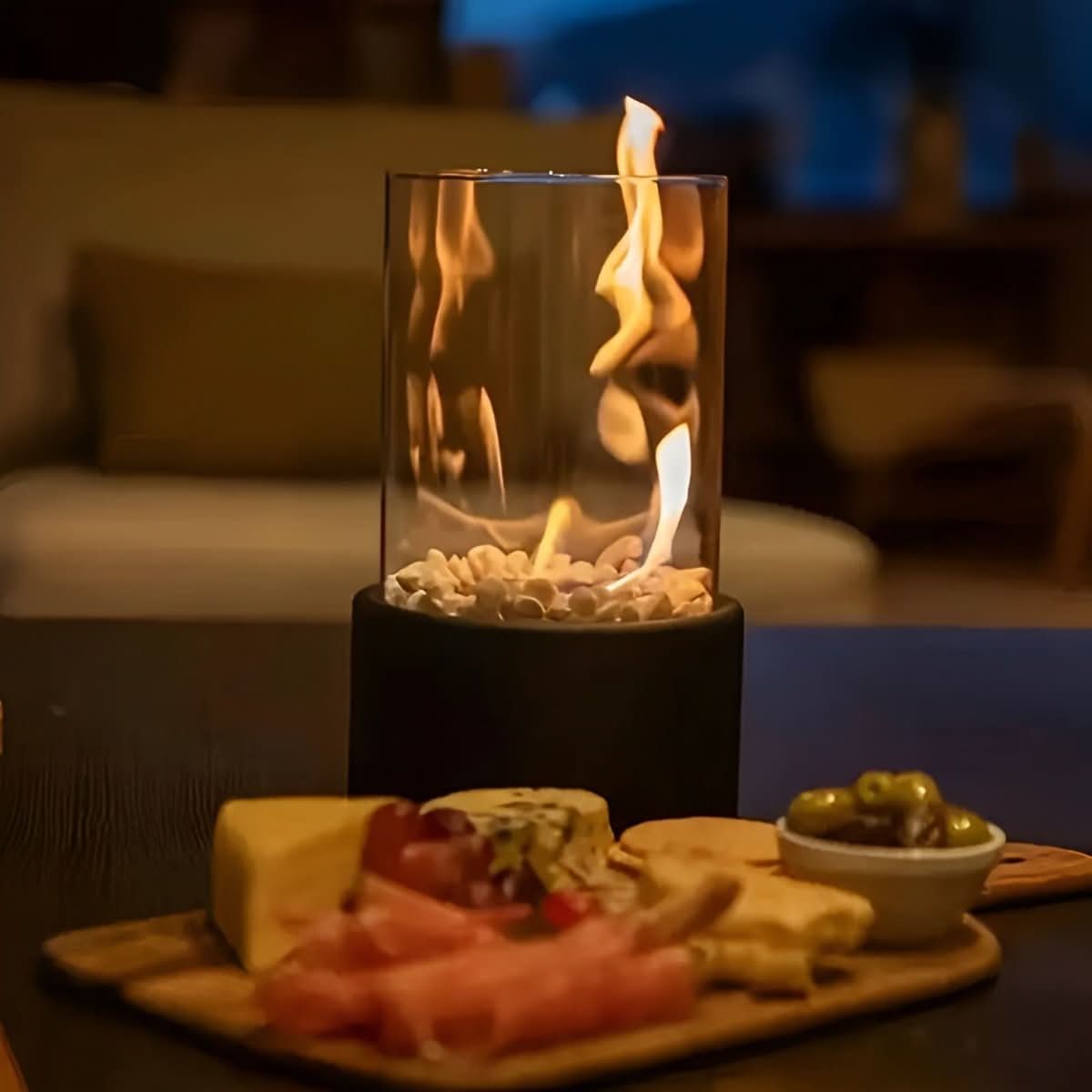 Smoke-Free Table Fireplace with Bioethanol Fuel for Indoor and Outdoor Use 1