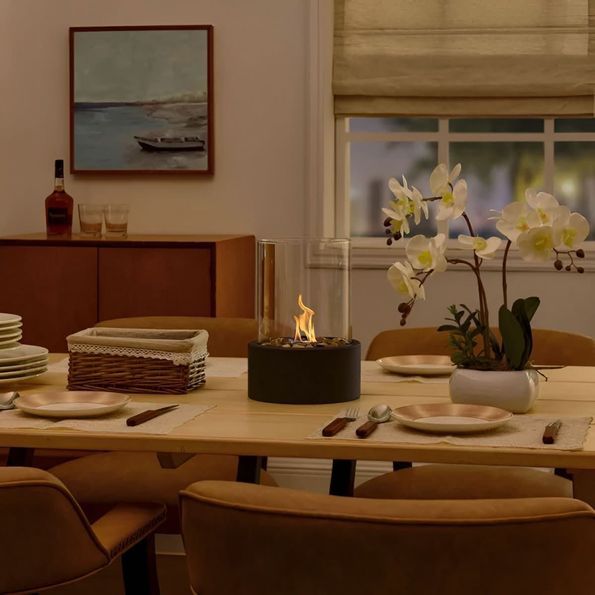Smoke-Free Table Fireplace with Bioethanol Fuel for Indoor and Outdoor Use 8