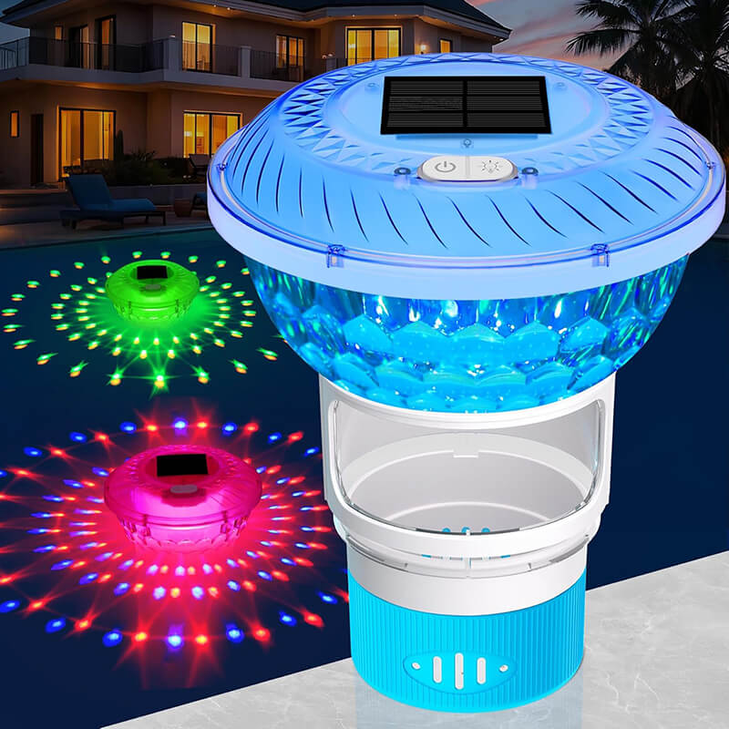 Solar Pool Chlorine Floater with Colorful Light 0