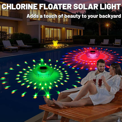 Solar Pool Chlorine Floater with Colorful Light 1