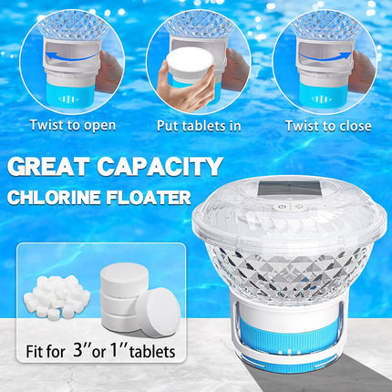 Solar Pool Chlorine Floater with Colorful Light 5