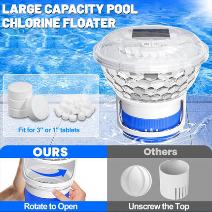 Solar Pool Chlorine Floater with Colorful Light 7