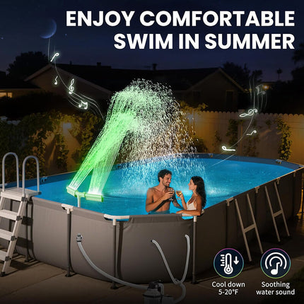 Solar Pool Fountain with Lights 1