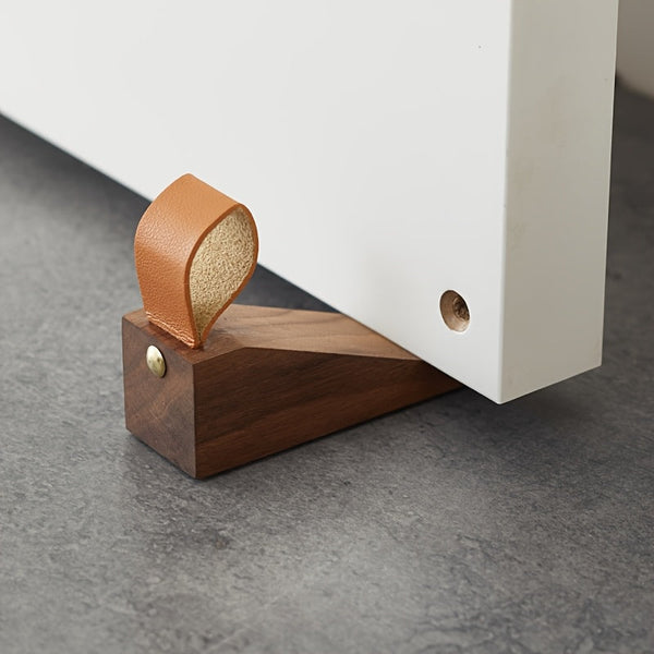 Solid Wood Door Stop Wedge with Non-Slip Base for Indoor Use 1