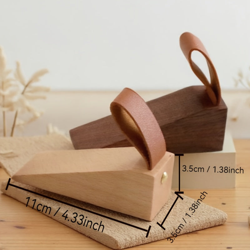 Solid Wood Door Stop Wedge with Non-Slip Base for Indoor Use 3