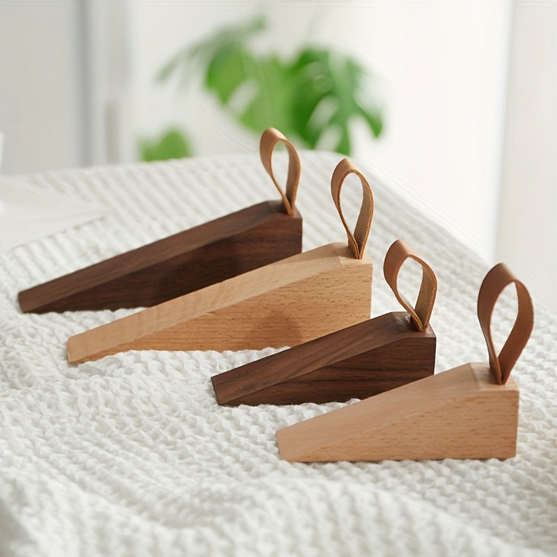 Solid Wood Door Stop Wedge with Non-Slip Base for Indoor Use 4