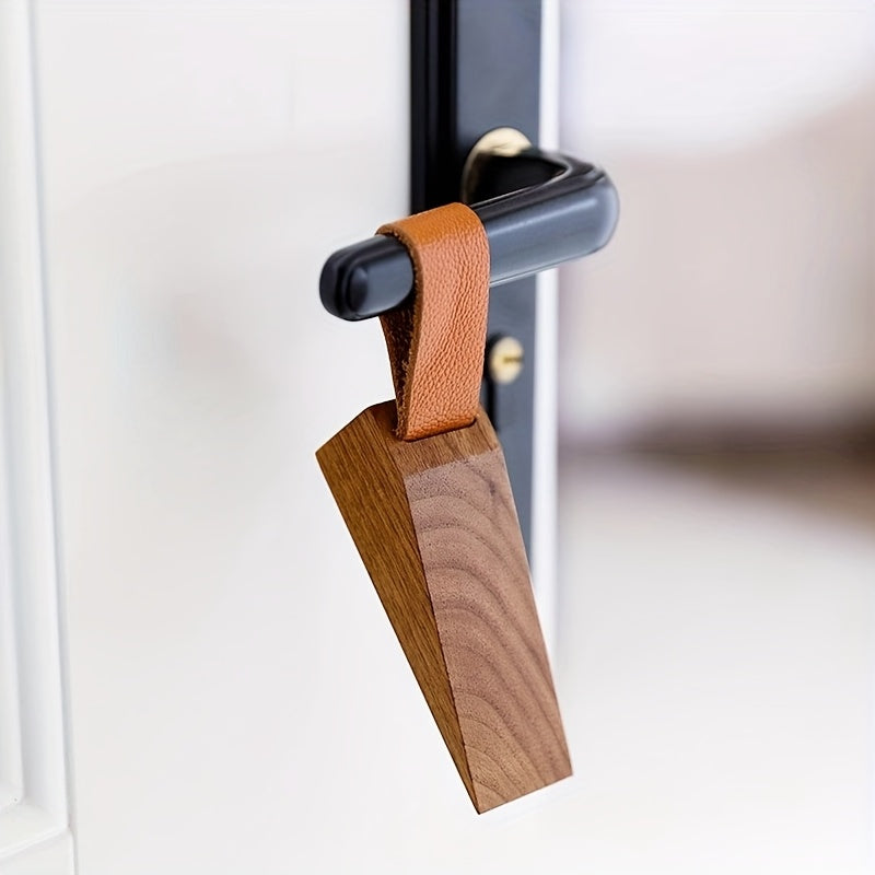 Solid Wood Door Stop Wedge with Non-Slip Base for Indoor Use 6