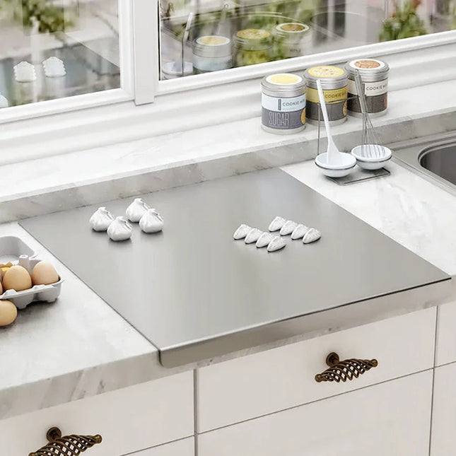 Stainless Steel Chopping Board | Double-Sided Cutting & Kneading Panel – Durable Kitchen Tool 1