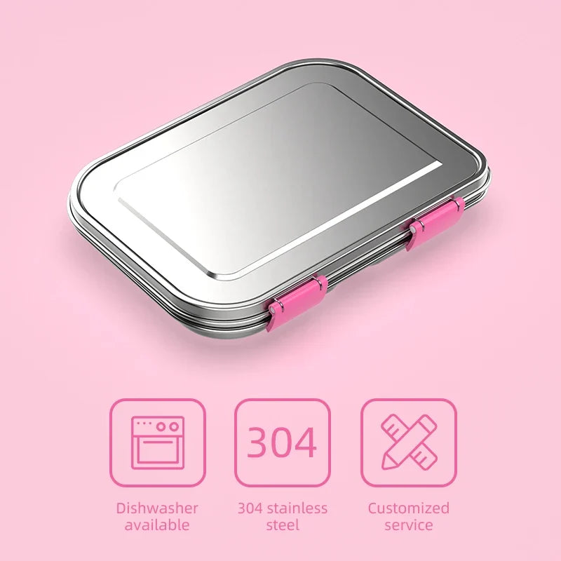 Stainless Steel Lunchbox – 975 ml Bento Box with 3 Compartments & Leakproof Lid 4