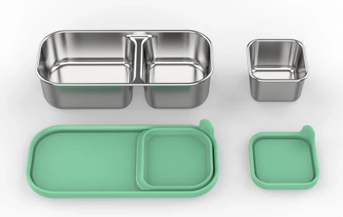 Stainless Steel Lunchbox – 975 ml Bento Box with 3 Compartments & Leakproof Lid 7