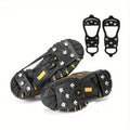 Steel Shoe Spikes with Slip Protection for Winter Walking - 8 Durable Spikes 0