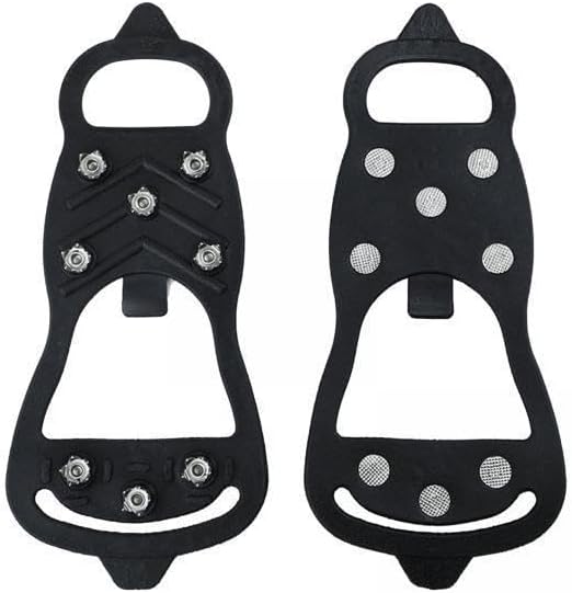 Steel Shoe Spikes with Slip Protection for Winter Walking - 8 Durable Spikes 1