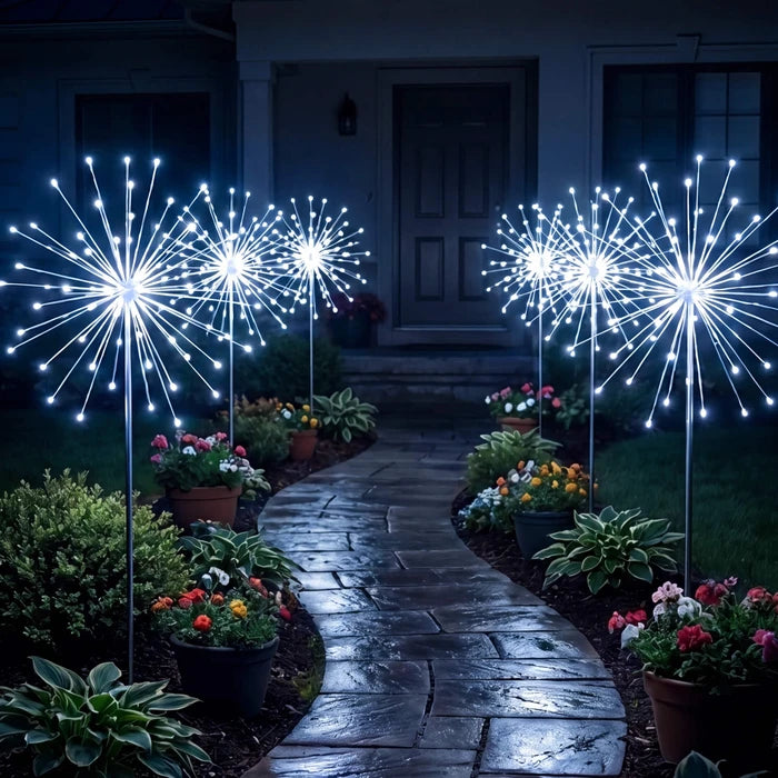 Solar Starburst Stake Light – Cool White Sparkle for Garden Paths and Borders