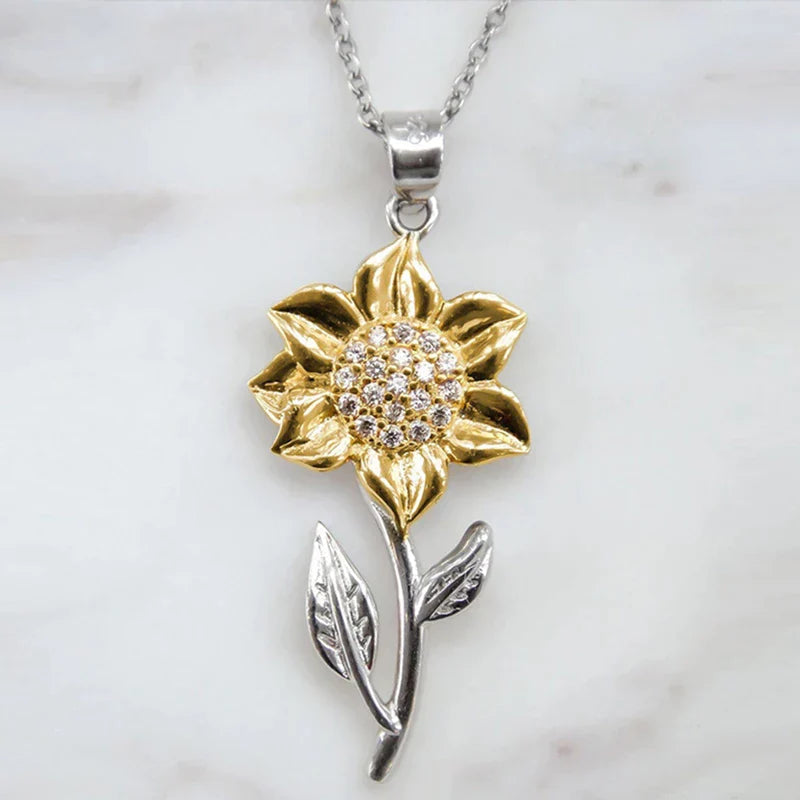 Sterling Silver Sunflower Gold Necklace 2