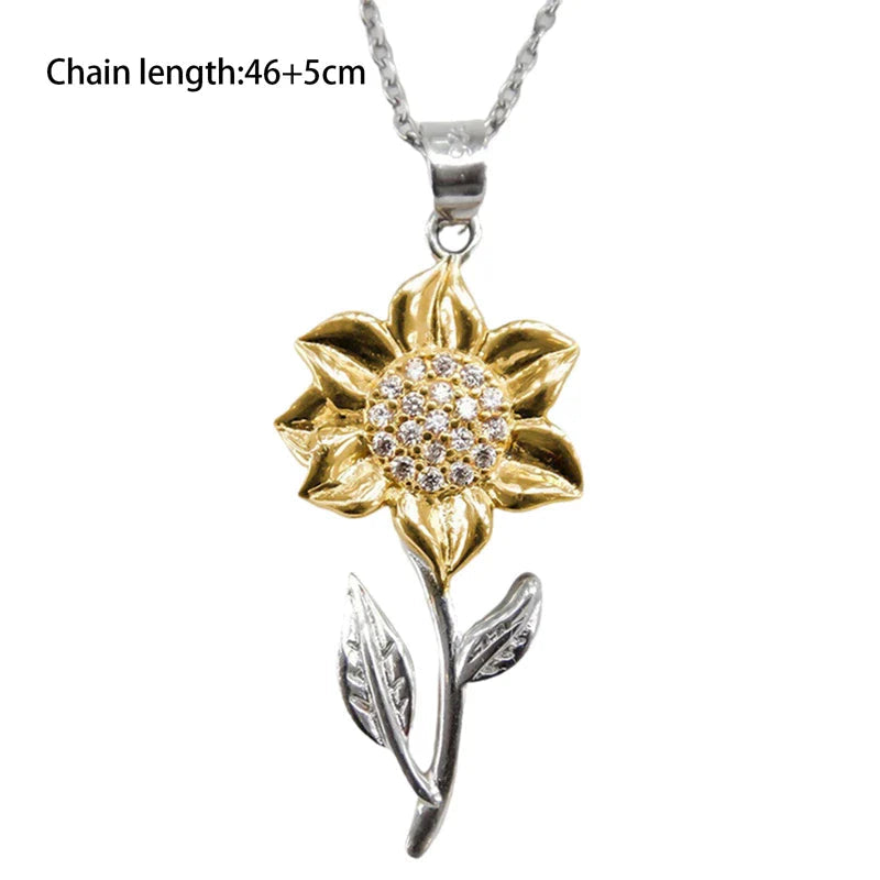 Sterling Silver Sunflower Gold Necklace 4
