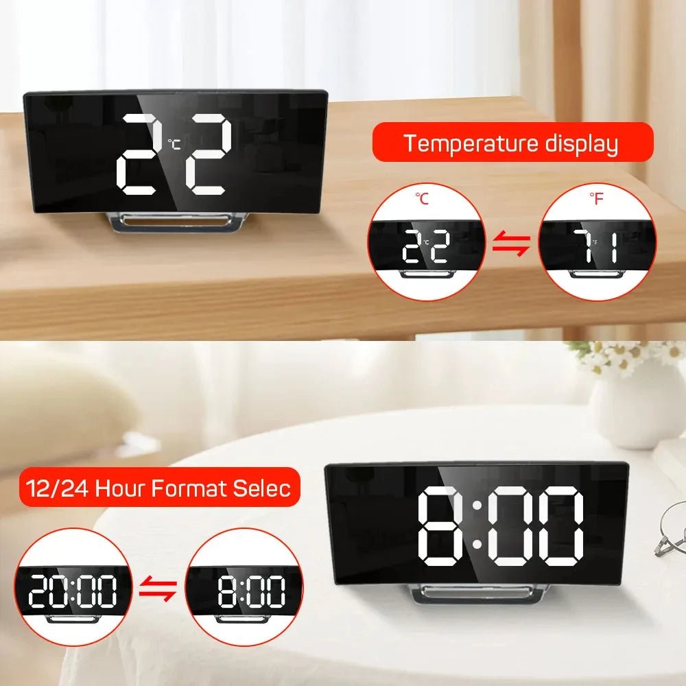 Stille LED digitale wekker met groot display — Slank ontwerp 4