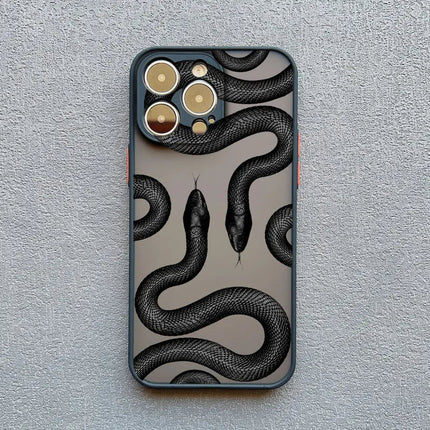 Stylish Metallic Serpent Motif iPhone Case - Slim Design for iPhone 14 Pro, 14, 13 9