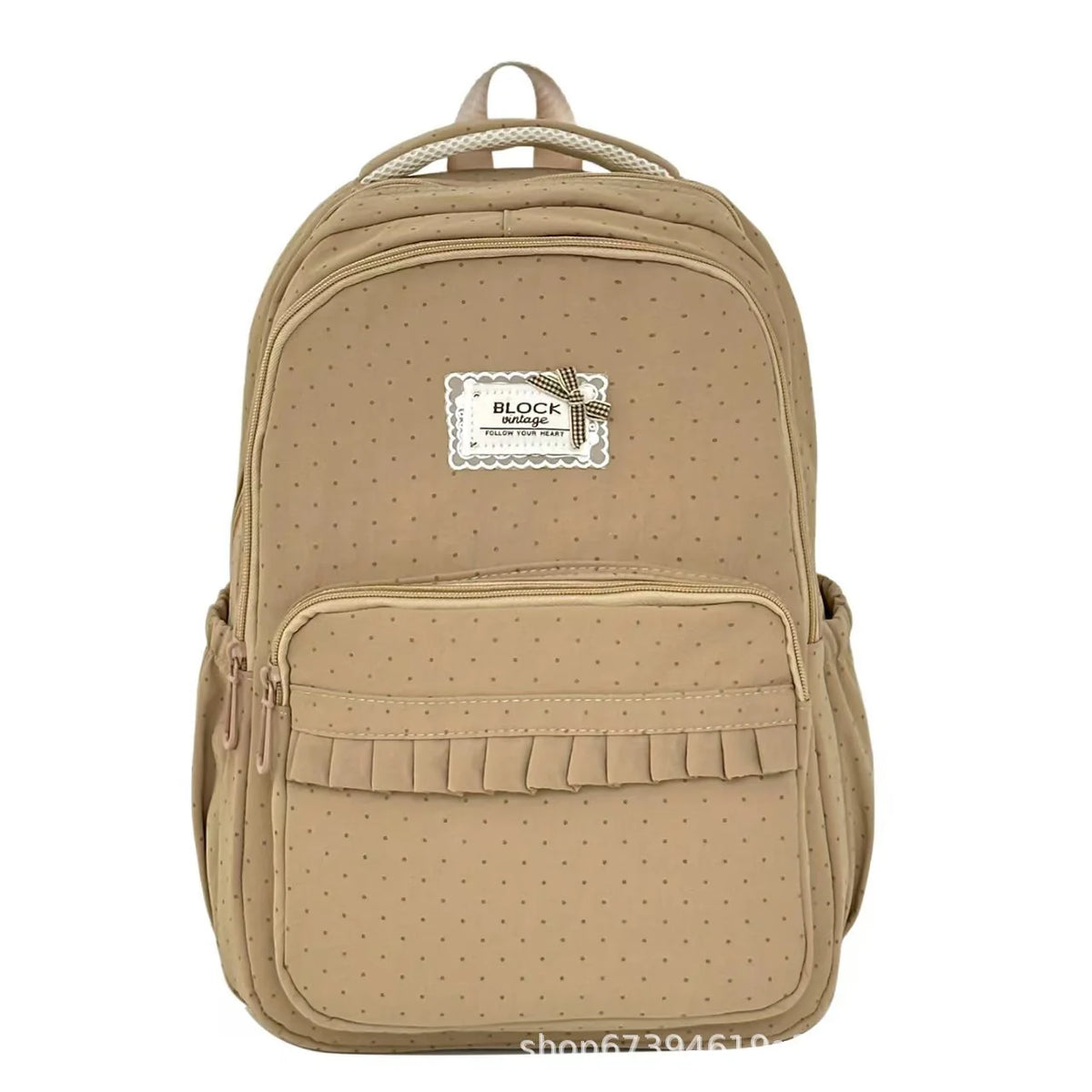 Stylish Polka Dot Ruffled Backpack Kalsten 1