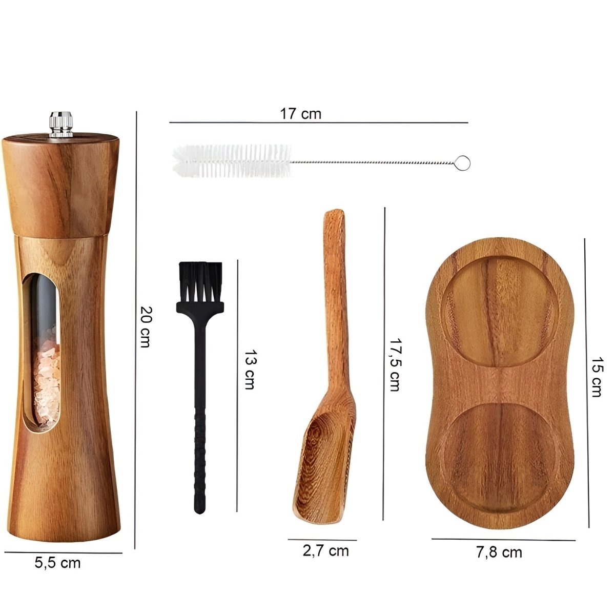 TABLEOAK – Elegante zout- en pepermolens van hout voor nauwkeurig kruiden. 5