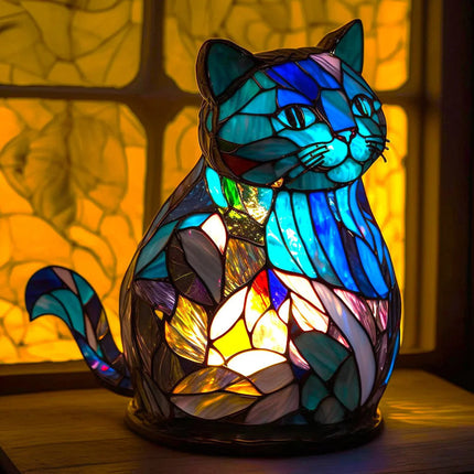 Table Lamp Animal Stained Glass Effect Accent Light 11