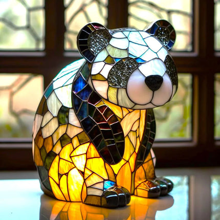 Table Lamp Animal Stained Glass Effect Accent Light 6