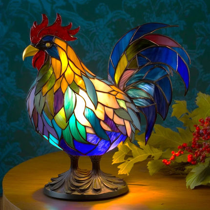 Table Lamp Animal Stained Glass Effect Accent Light 7