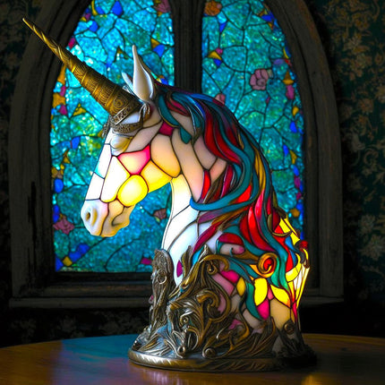 Table Lamp Animal Stained Glass Effect Accent Light 8
