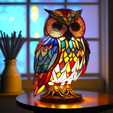 Table Lamp Animal Stained Glass Effect Decorative Light 1