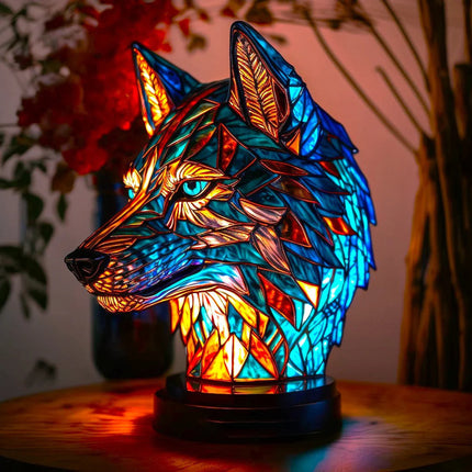 Table Lamp Animal Stained Glass Effect Decorative Light 12