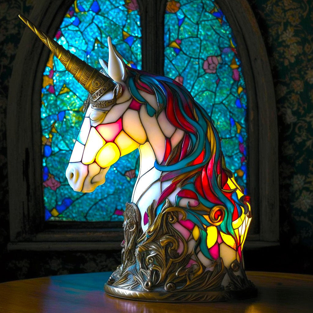 Table Lamp Animal Stained Glass Effect Decorative Light 3